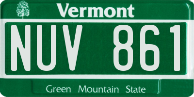VT license plate NUV861