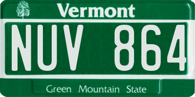 VT license plate NUV864