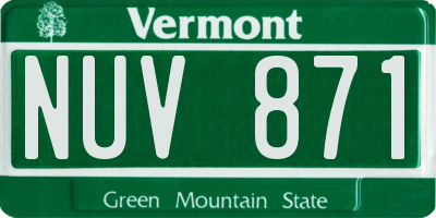 VT license plate NUV871