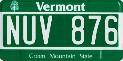 VT license plate NUV876