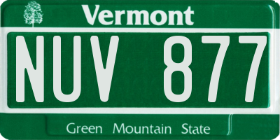 VT license plate NUV877