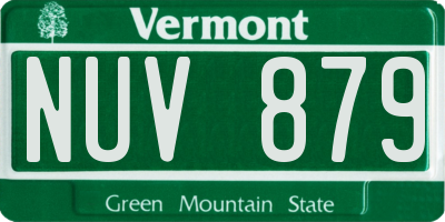 VT license plate NUV879