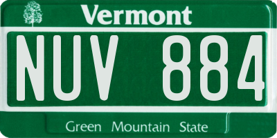 VT license plate NUV884