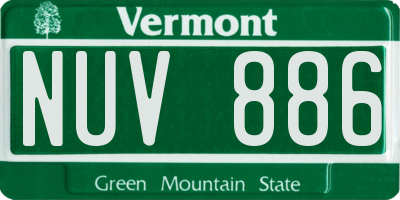 VT license plate NUV886
