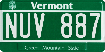 VT license plate NUV887