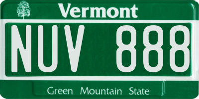 VT license plate NUV888