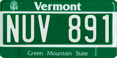 VT license plate NUV891