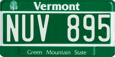 VT license plate NUV895