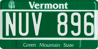 VT license plate NUV896