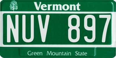 VT license plate NUV897