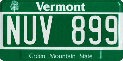 VT license plate NUV899
