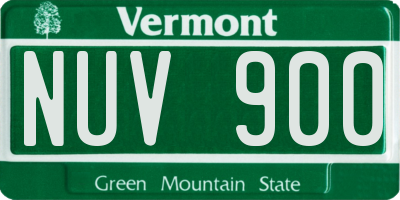 VT license plate NUV900