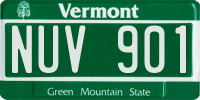 VT license plate NUV901