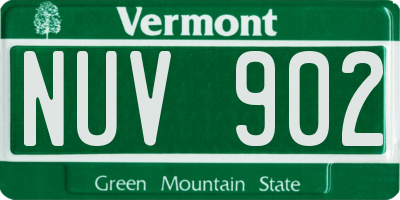VT license plate NUV902