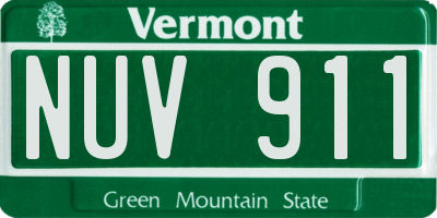 VT license plate NUV911