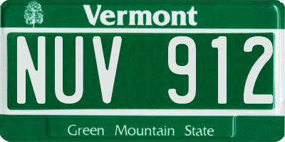 VT license plate NUV912