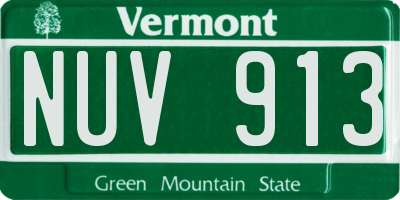 VT license plate NUV913