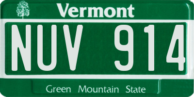 VT license plate NUV914