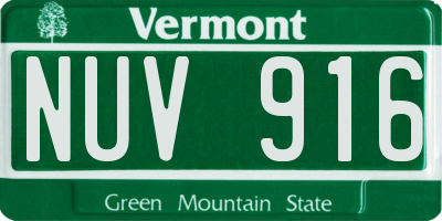 VT license plate NUV916