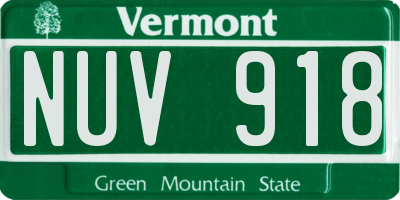 VT license plate NUV918