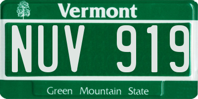 VT license plate NUV919