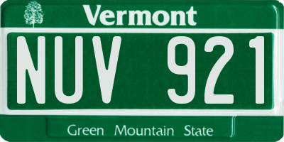 VT license plate NUV921