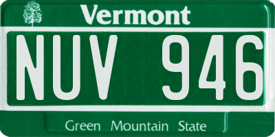 VT license plate NUV946
