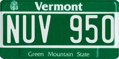 VT license plate NUV950
