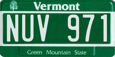 VT license plate NUV971