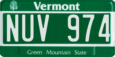 VT license plate NUV974