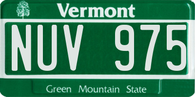 VT license plate NUV975