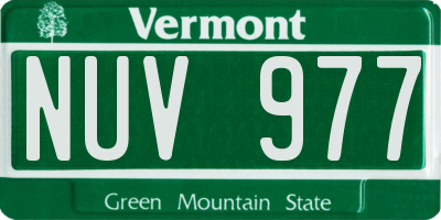 VT license plate NUV977