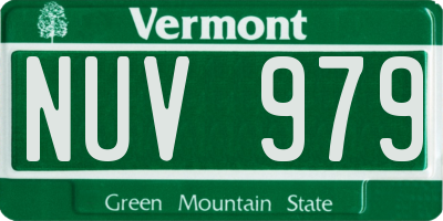 VT license plate NUV979