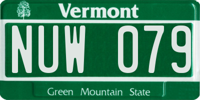 VT license plate NUW079