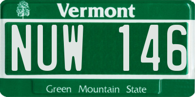 VT license plate NUW146