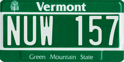 VT license plate NUW157