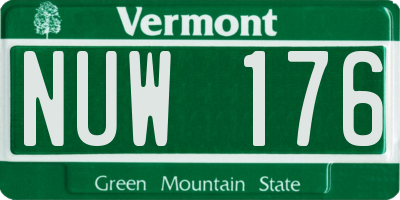 VT license plate NUW176