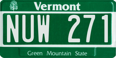 VT license plate NUW271