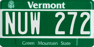 VT license plate NUW272