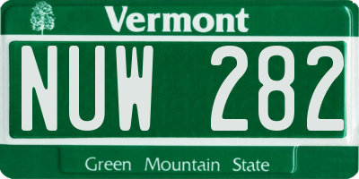 VT license plate NUW282