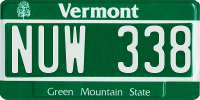 VT license plate NUW338
