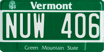 VT license plate NUW406