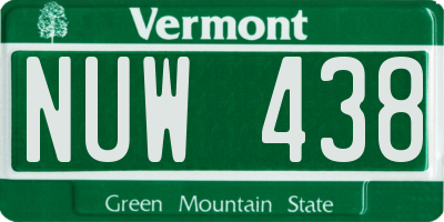 VT license plate NUW438