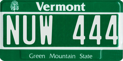 VT license plate NUW444