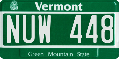 VT license plate NUW448