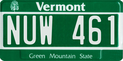 VT license plate NUW461