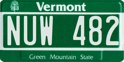 VT license plate NUW482