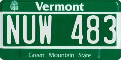 VT license plate NUW483
