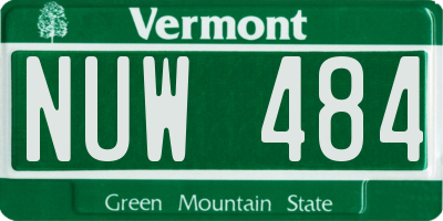 VT license plate NUW484