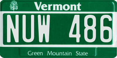 VT license plate NUW486